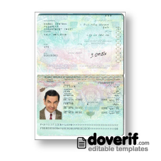 Afghanistan passport photoshop template PSD