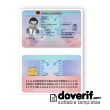 Albania identity card photoshop template PSD