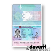 Albania passport photoshop template PSD