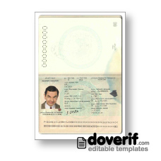 Algeria passport photoshop template PSD 