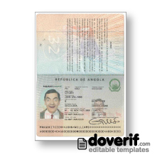 Angola passport photoshop template PSD