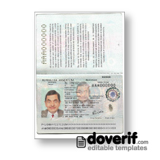 Argentina passport photoshop template PSD