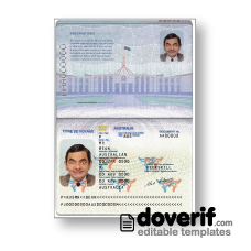 Australia (convention travel document) passport template PSD