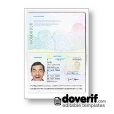 Australia standard passport photoshop template PSD