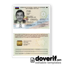 Azerbaijan identity card photoshop template PSD