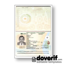 Azerbaijan passport photoshop template PSD 