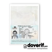 Colombia passport photoshop template PSD