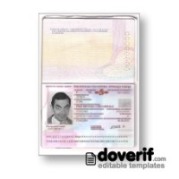 Czech passport photoshop template PSD