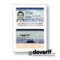 France identity card editable template for Photoshop