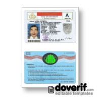 Indonesia driving license photoshop template PSD