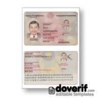 Kyrgyzstan identity card editable template for Photoshop 