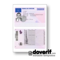 Luxembourg driving license photoshop template PSD