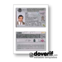 Mexico identity card editable template for Photoshop