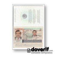 Mexico passport photoshop template PSD