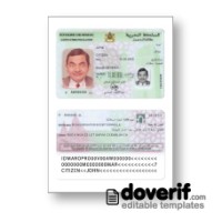Morocco registration card editable template for Photoshop 