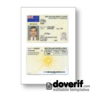 New Zealand driving license photoshop template PSD