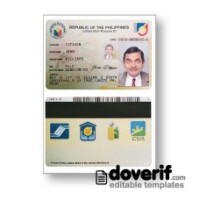 Philippines identity card editable template for Photoshop 