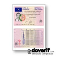 Portugal driving license photoshop template PSD