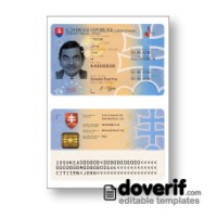 Slovakia identity card editable template for Photoshop 