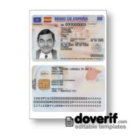 Spain identity card editable template for Photoshop 2021-present