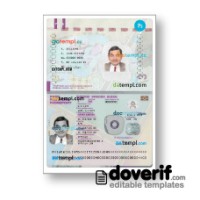 Sweden passport photoshop template PSD