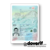 Switzerland passport photoshop template PSD