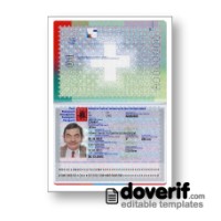 Switzerland passport photoshop template PSD 
