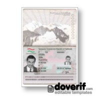 Tajikistan passport photoshop template PSD