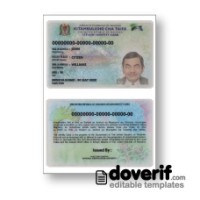 Tanzania identity card editable template for Photoshop
