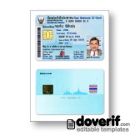 Thailand identity card editable template for Photoshop