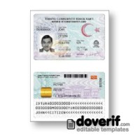 Turkey identity card editable template for Photoshop