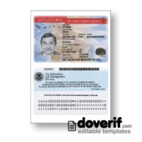 USA employment authorization card editable template for Photoshop