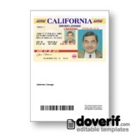 USA California driving license photoshop template PSD