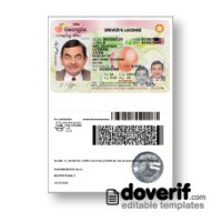 USA Georgia driving license photoshop template PSD