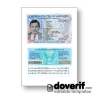 USA passport identity card editable template for Photoshop