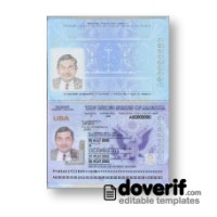 USA passport photoshop template PSD 