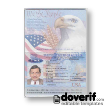 USA passport photoshop template PSD