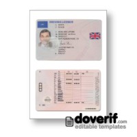 United Kingdom driving license photoshop template PSD