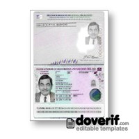 United Kingdom passport photoshop template PSD
