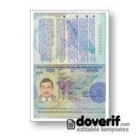 United Kingdom of Great Britain and Northern Ireland passport photoshop template PSD