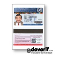 International driving license photoshop template PSD